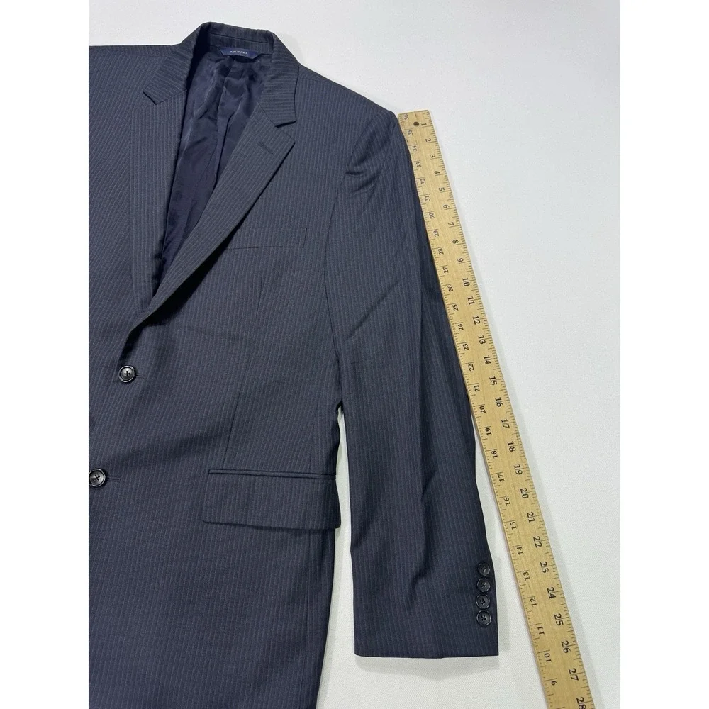 Brooks Brothers 1818 Fitzgerald Blazer 42L Reda Wool Grey Blue Stripe Sport Coat